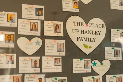 Team display with staff photos and names
