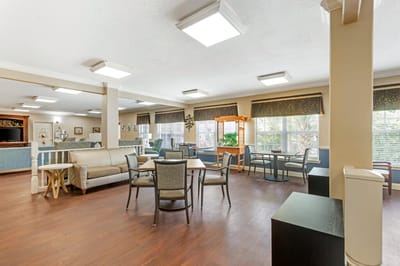 Common area with seating and natural light.