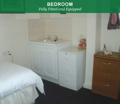 Neatly arranged bedroom with furnishings