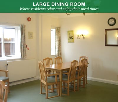 Dining room with wooden tables and chairs