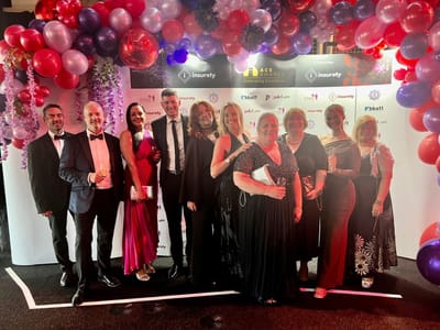 Group of people at an award ceremony