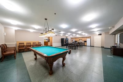 Interior common area with a pool table