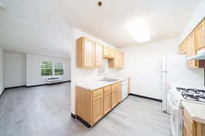 Bright kitchen in a resident's apartment