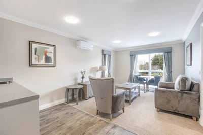 Modern interior sitting area of a care home