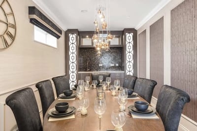 Elegant dining room set for a meal