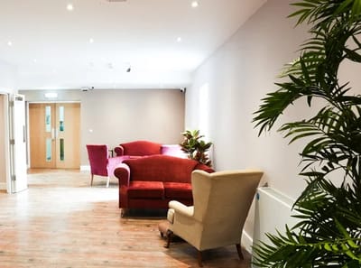 Interior common area with seating and plants