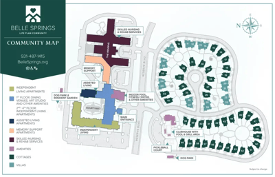 Architectural floor plan of Belle Springs community