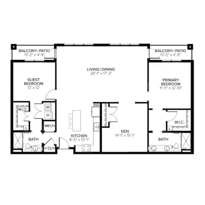 Architectural floor plan of a residence