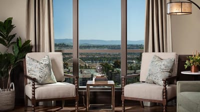 Comfortable lounge area with a scenic view