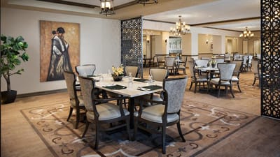 Elegant dining room setup with decorative elements