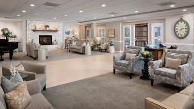 Bright and welcoming common area with seating