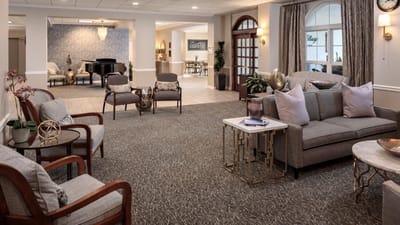 Bright common area with comfortable seating