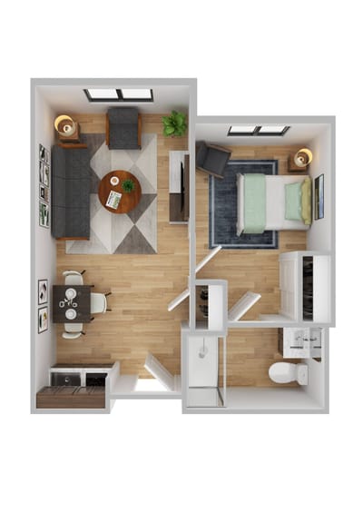 Interior layout of a private resident room