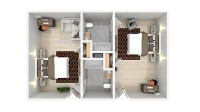 Architectural floor plan of resident suites