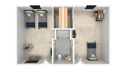 Design layout of a shared resident room