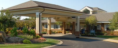 Brookdale at Home® Westlake Village, home care in Westlake, OH — Entrance to a senior living facility with landscaped gardens