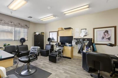 Interior of a beauty salon in a senior living facility