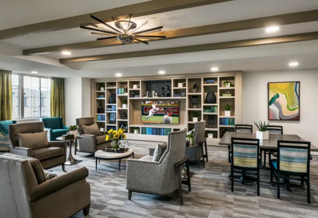 Comfortable common area with seating and decor