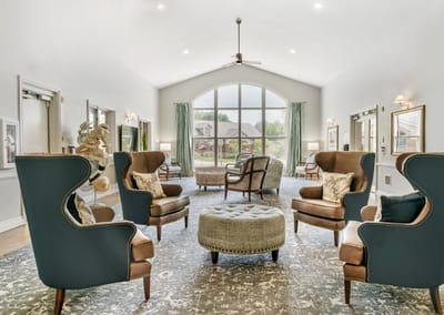 Bright common area with comfortable seating