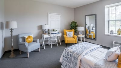 Cozy and well-decorated resident room interior