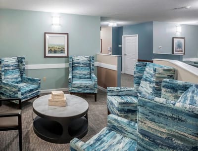 Interior lounge area with comfortable seating