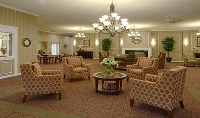 Bright common area with comfortable seating