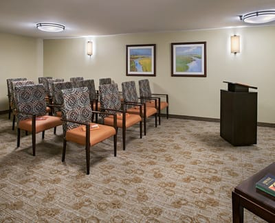 Empty seating area in a meeting room