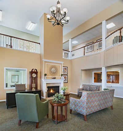Bright and inviting common area with comfortable seating