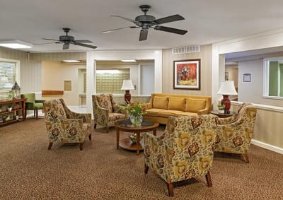 Cozy common area with comfortable seating and decor