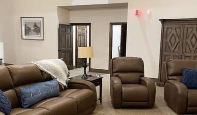 Comfortable seating area in a shared common space