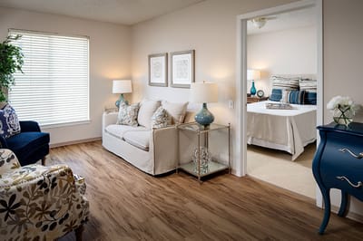 Bright and spacious interior of a private resident room
