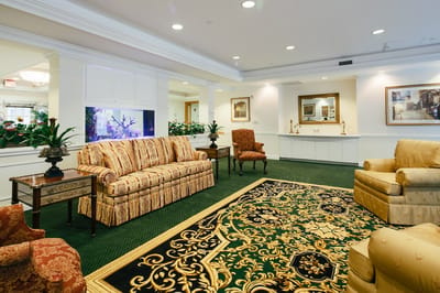Cozy lounge area with comfortable seating and decor