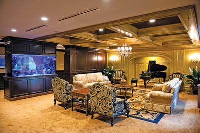 Cozy common area with comfortable seating and a piano