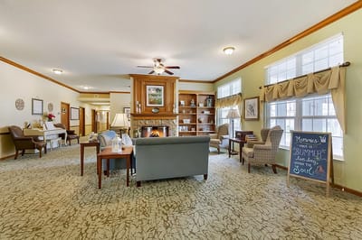 Cozy common area with seating and decor