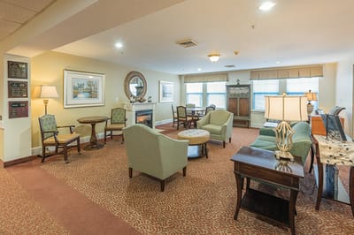 Common area with seating and decor in a cozy setting