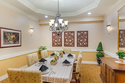 Elegant dining room set for a meal