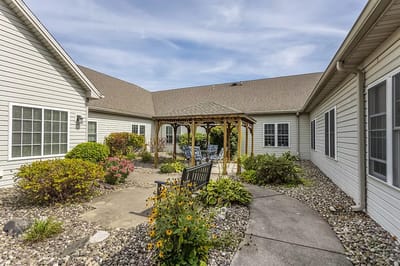 Beautiful outdoor garden space with a gazebo