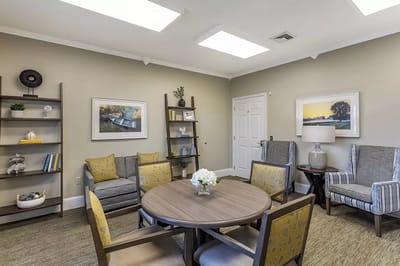 Cozy common area with seating and decor