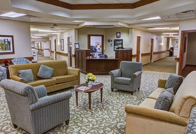 Cozy seating area in a senior living facility