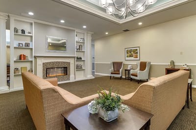 Cozy seating area in a welcoming common room