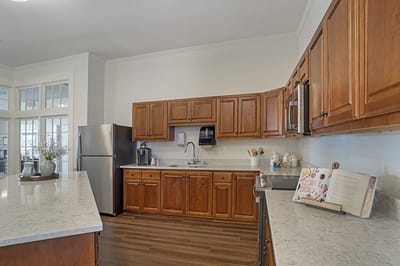 Modern kitchen in a senior living facility