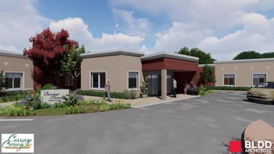 Exterior view of Carriage Crossing Senior Living building