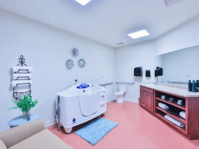 Interior view of a relaxing bathing room