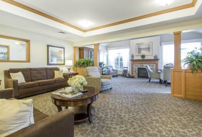 Comfortable common area with seating and natural light