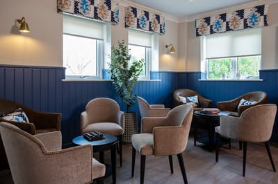 Bright common area with comfortable seating
