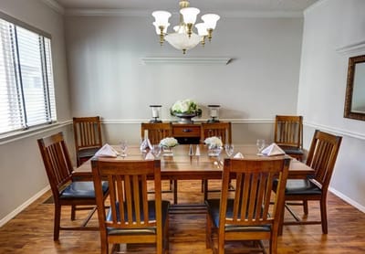 Dining room set for a meal service