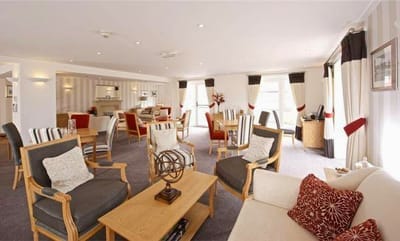 Bright common area with comfortable seating