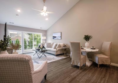 Bright and welcoming interior living space with decor