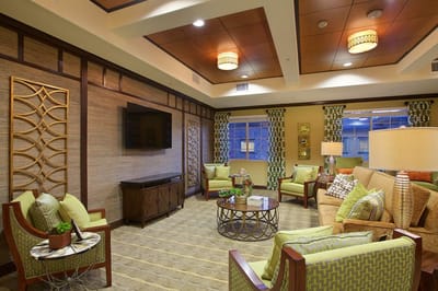 Modern interior lounge area with comfortable seating