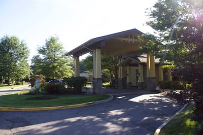 Entrance of Sunrise at Bon Air with covered awning